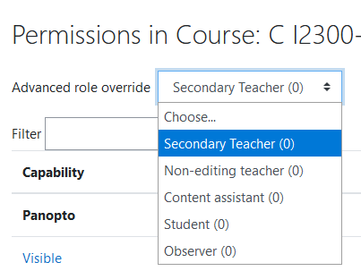 secondary teacher role select
