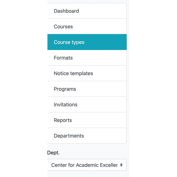 Appalachian Technology Knowledge Base > Creating Course Types > Dashboard-Course Types.jpg