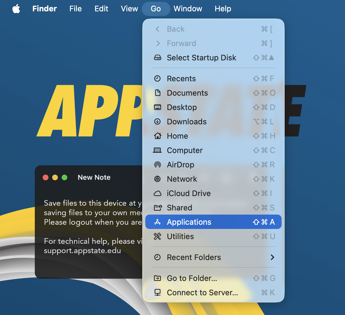 Open the Self Service + App. 