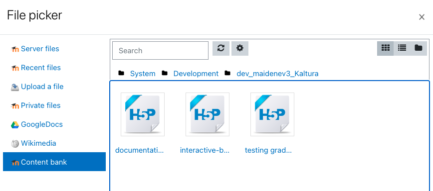 Appalachian Technology Knowledge Base > H5P: Add an Activity to AsULearn > Screen Shot 2021-06-24 at 4.35.39 PM.png content bank file picker
