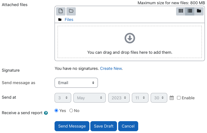 Attachments and other quickmail options Attachments and other quickmail options