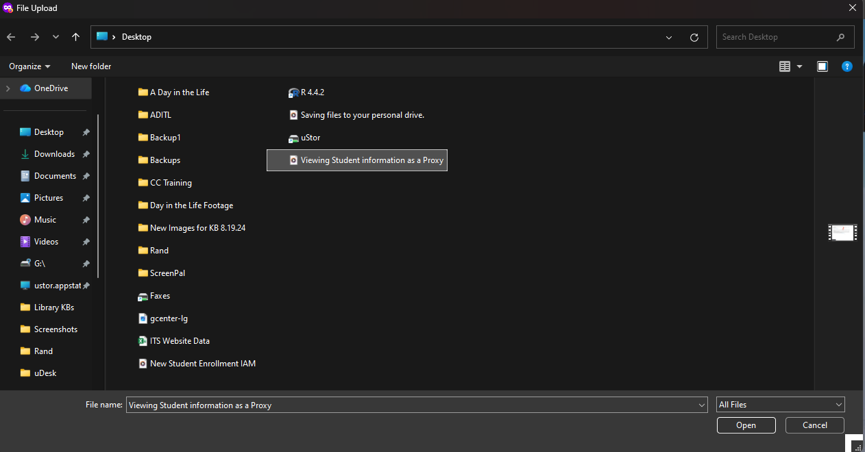 Find the file you want to transfer and click open. 