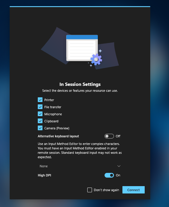 Choose any devices or features you want access to. 