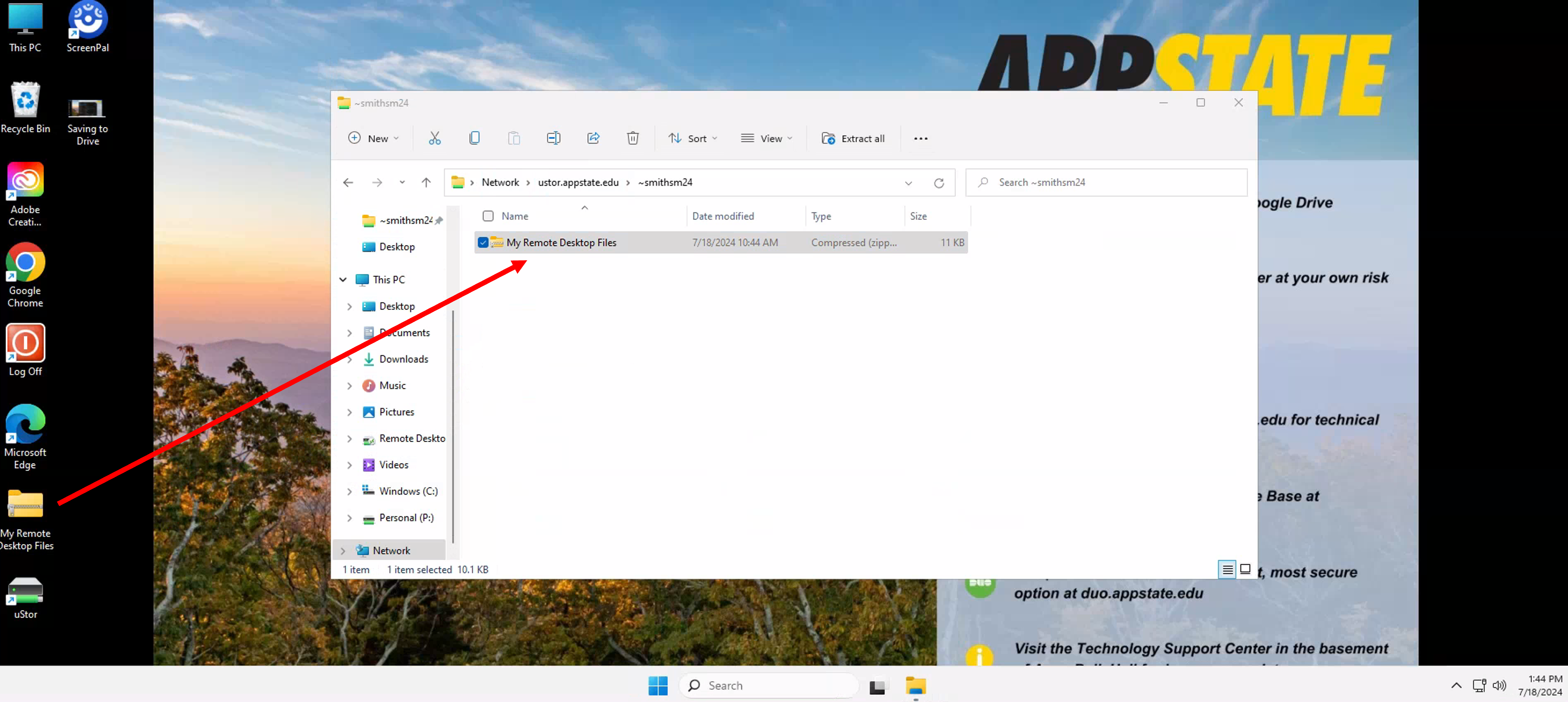Transferring your files to your uStor folder. 