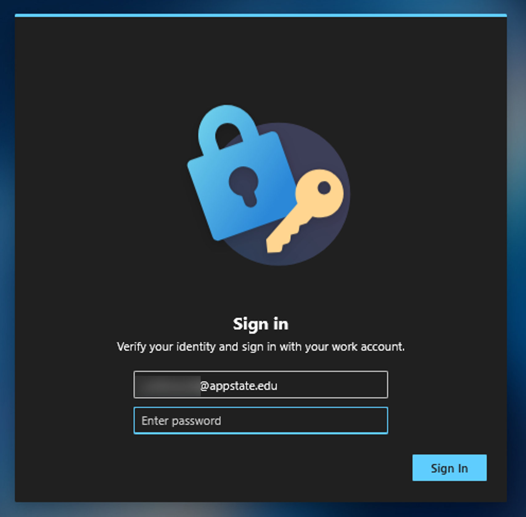 Enter your App State password and click Sign In. 