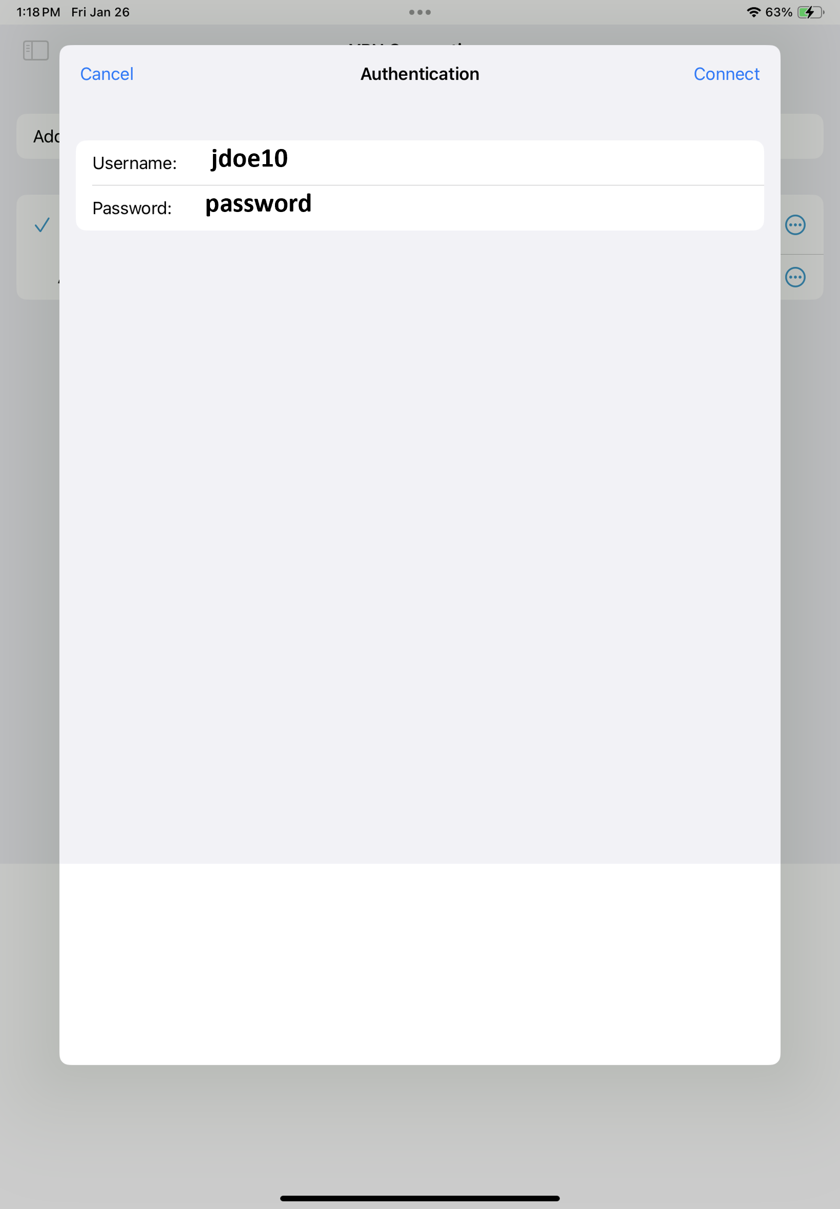 Enter your App State credential to log into the VPN.