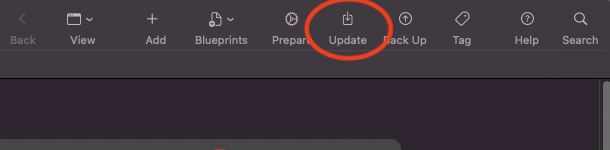 Clicking the update icon to update.
