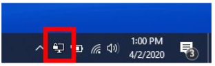 VPN icon in the systems tray.