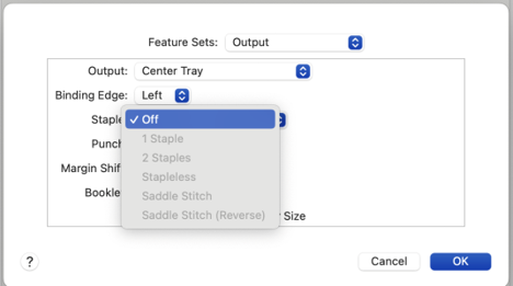 Finisher Option for Stapling