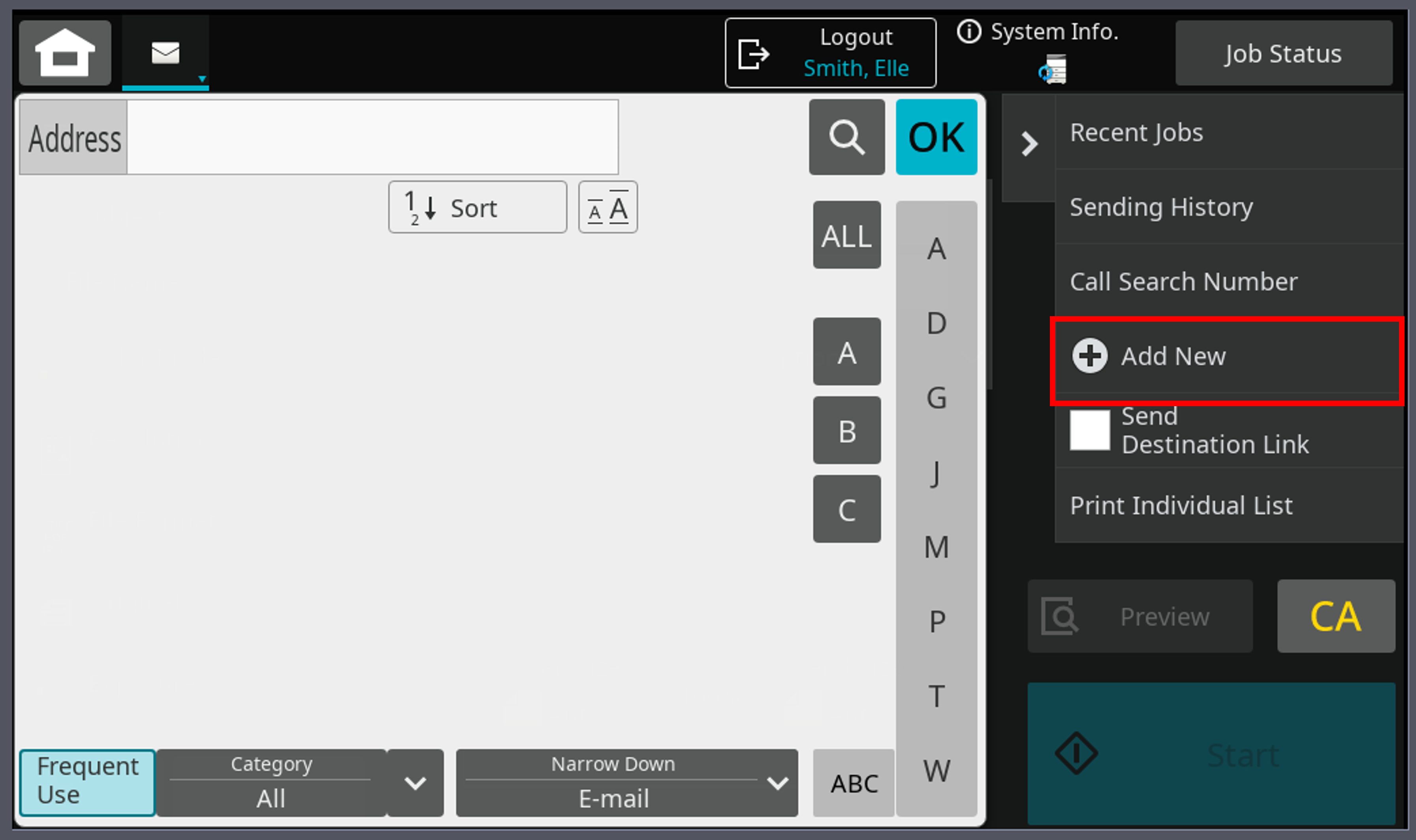 Add a new person to send tour scan to.