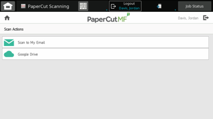 Send a scan to your email by click that option.