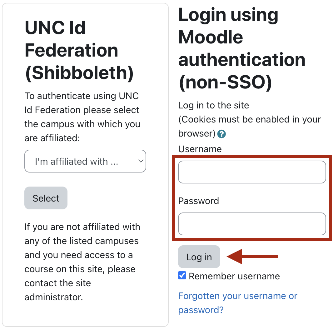 Use the non-SSO login at the right to log in