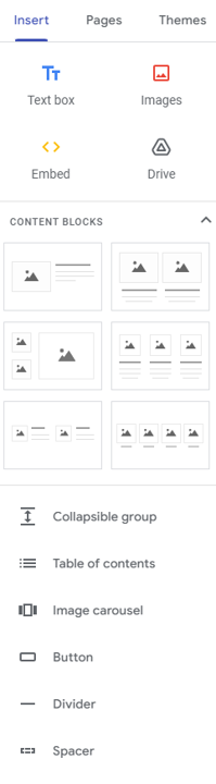 Insert elements into a Site.