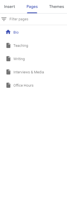 Manage page structure in a Site.