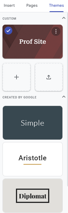 Set up themes for a Site.