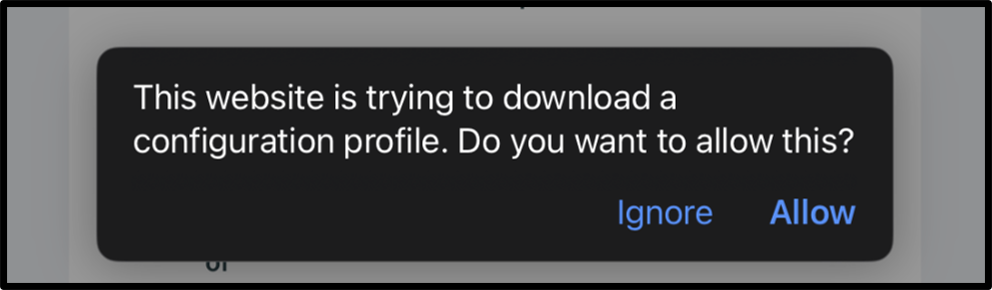 Allow PaperCut to download the profile. 