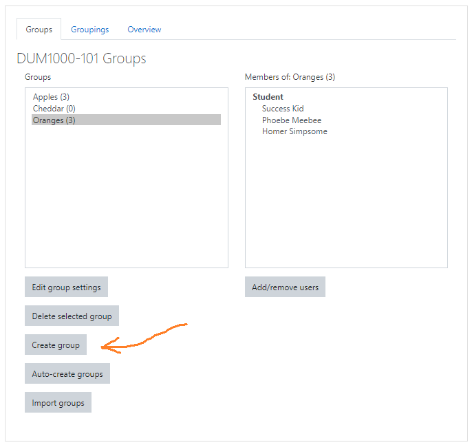 Appalachian Technology Knowledge Base > Groups: Create user groups and groupings in a course > GroupMain.png