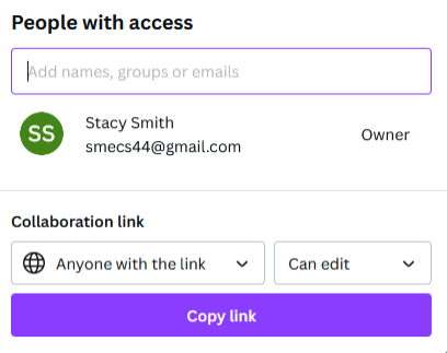 Enter usernames to grant them access.
