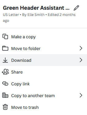 Select the optiont to copy to another team.