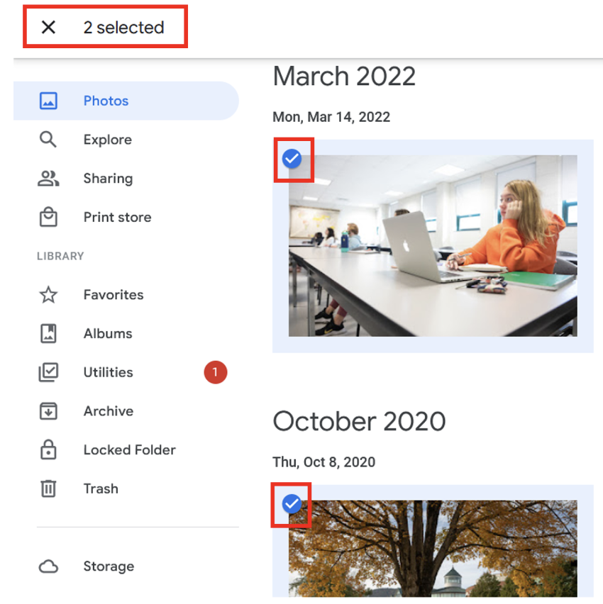 Selecting Google Photos.