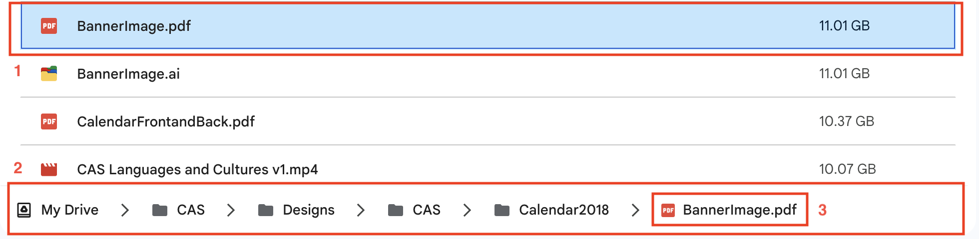 Using the file path to navigate to your files and folders.