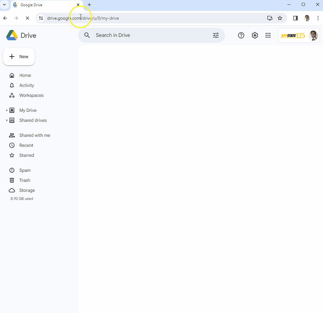 Finding the details showing the amount of storage space used in a specific Shared Drive.