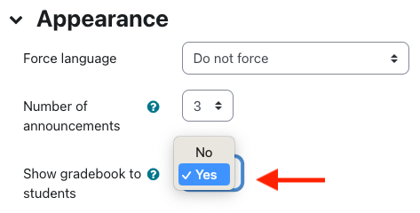 Appalachian Technology Knowledge Base > Gradebook: Visibility in AsULearn for students > gradebook_vis2.png