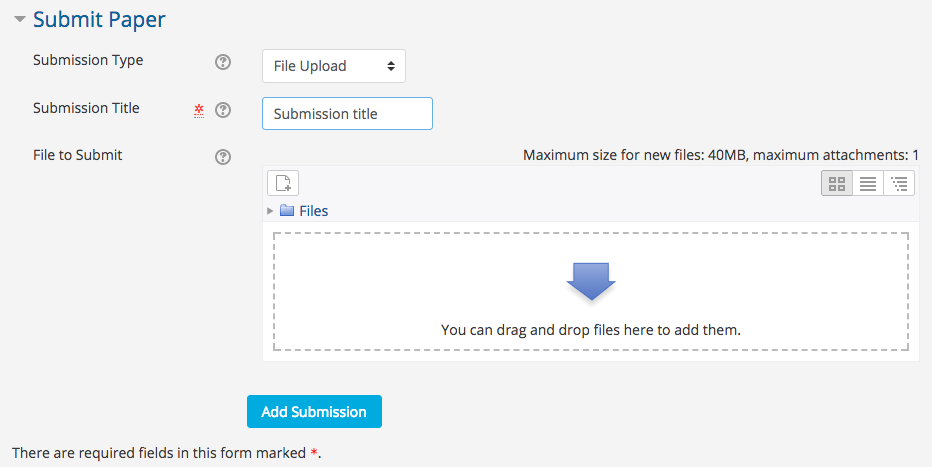 Dragging or selecting a file to upload to Turnitin