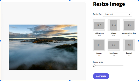 Adjusting resize settings.