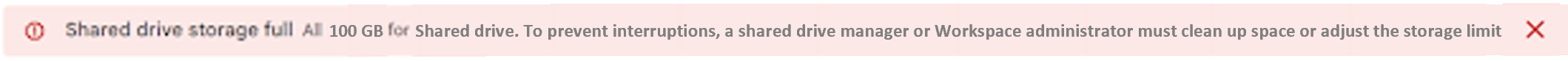 For contributors, commenters, and viewers a Red Banner Notification indicating 100% Capacity
