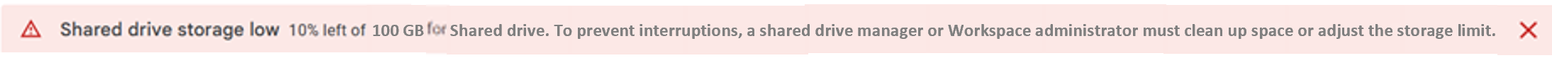 For contributors, commenters, and viewers a Red Banner Notification indicating 90% Capacity