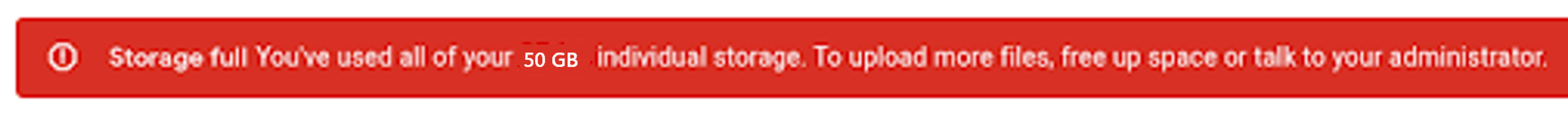 Student 100% Capacity Red Banner Notification