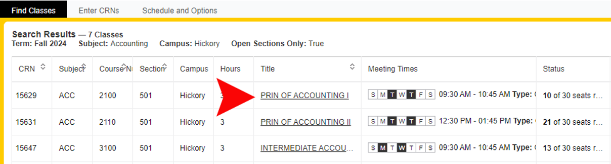 Click on the title of the course. 