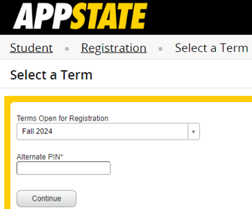 Enter the appropriate term and, if applicable, your PIN.