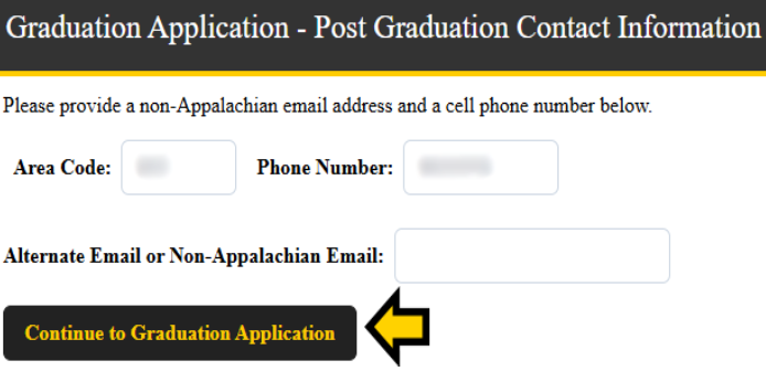 Enter your post graduation contact information. 