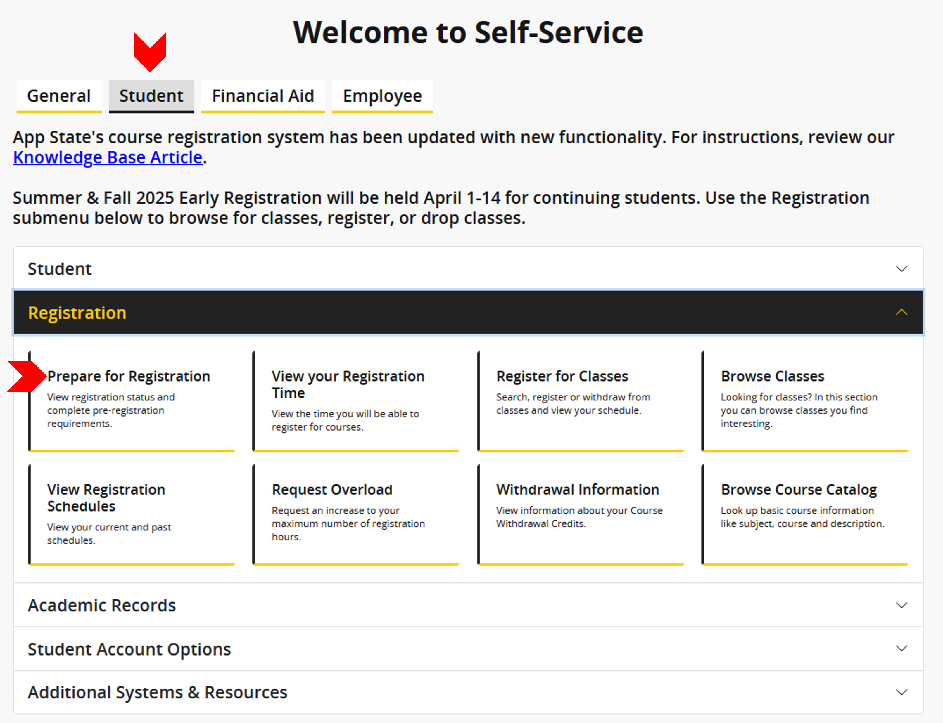 Click on prepare for registration.