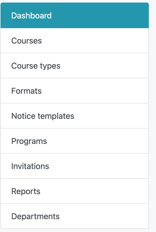 Dashboard dropdown.