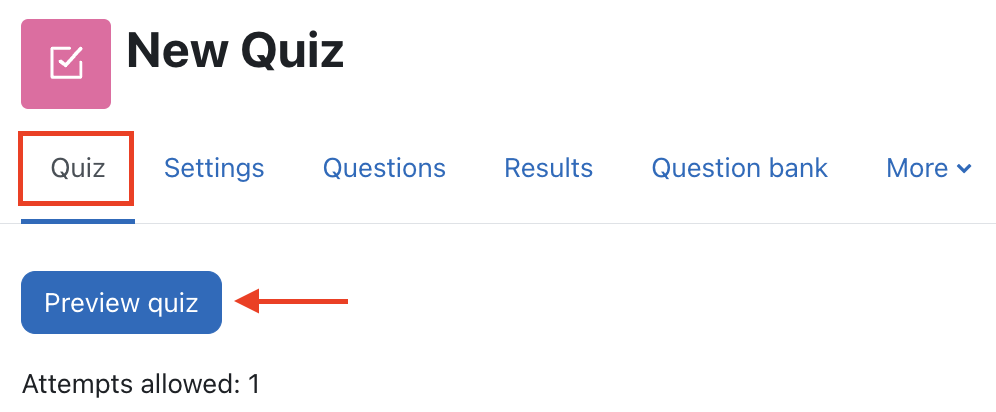 To preview a quiz slick on the quiz tab then the preview quiz button