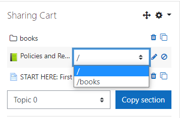 moving to folders in the cart