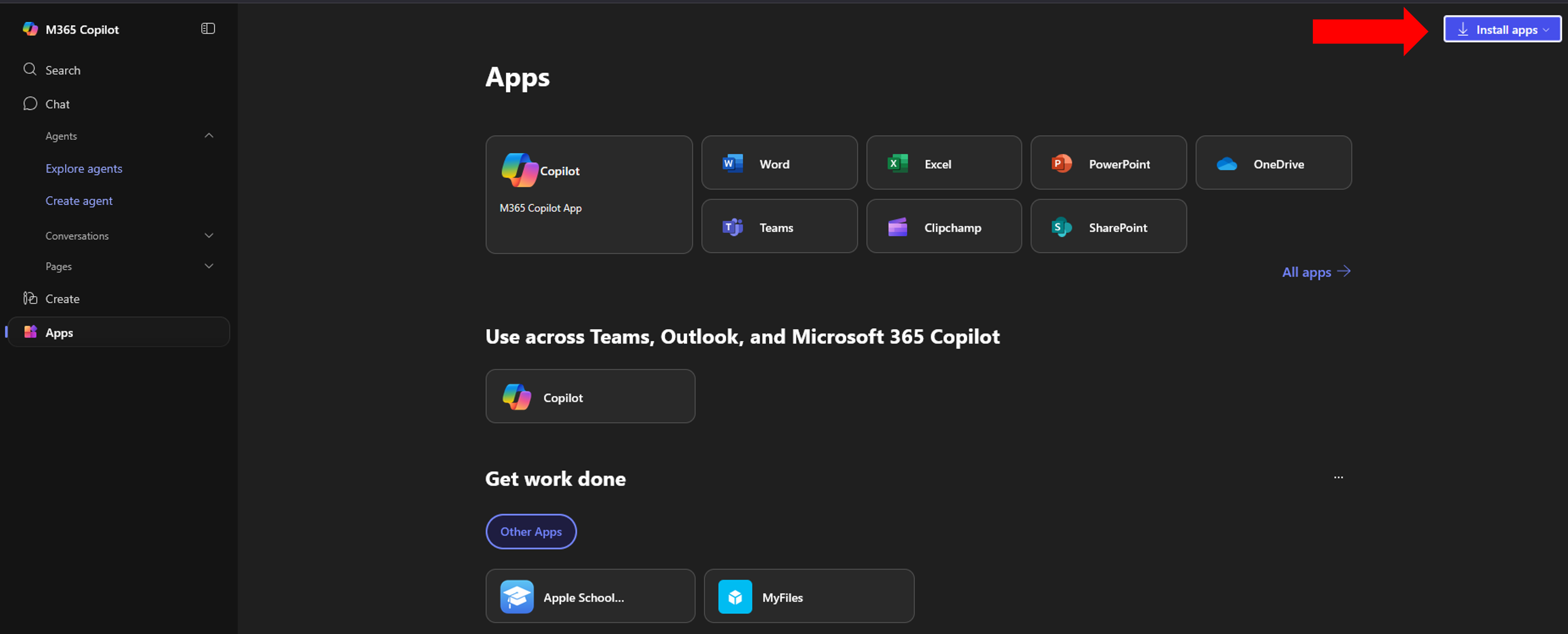 Click install apps. 