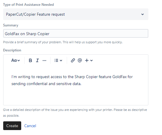 GoldFax on Sharp Copier title and description. 