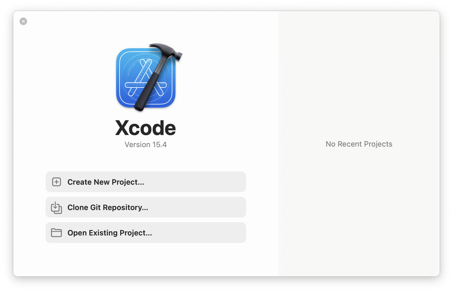 Create new project through Xcode. 