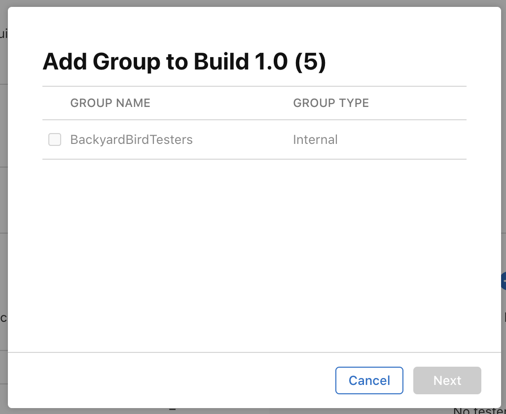Add the testing group to the build. 