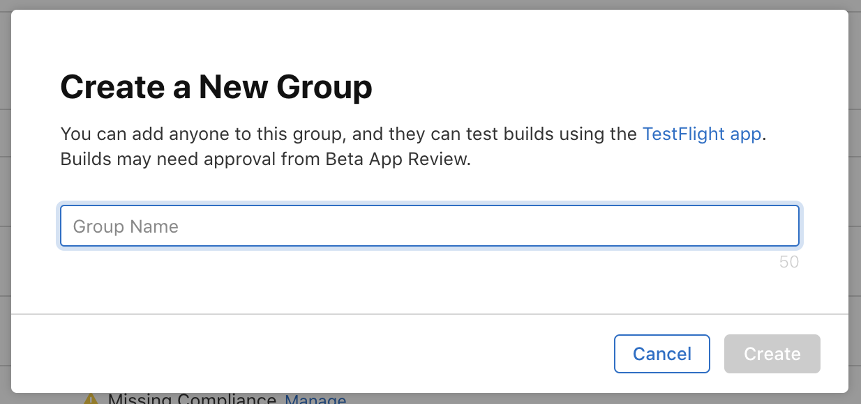 Add a testing group. 