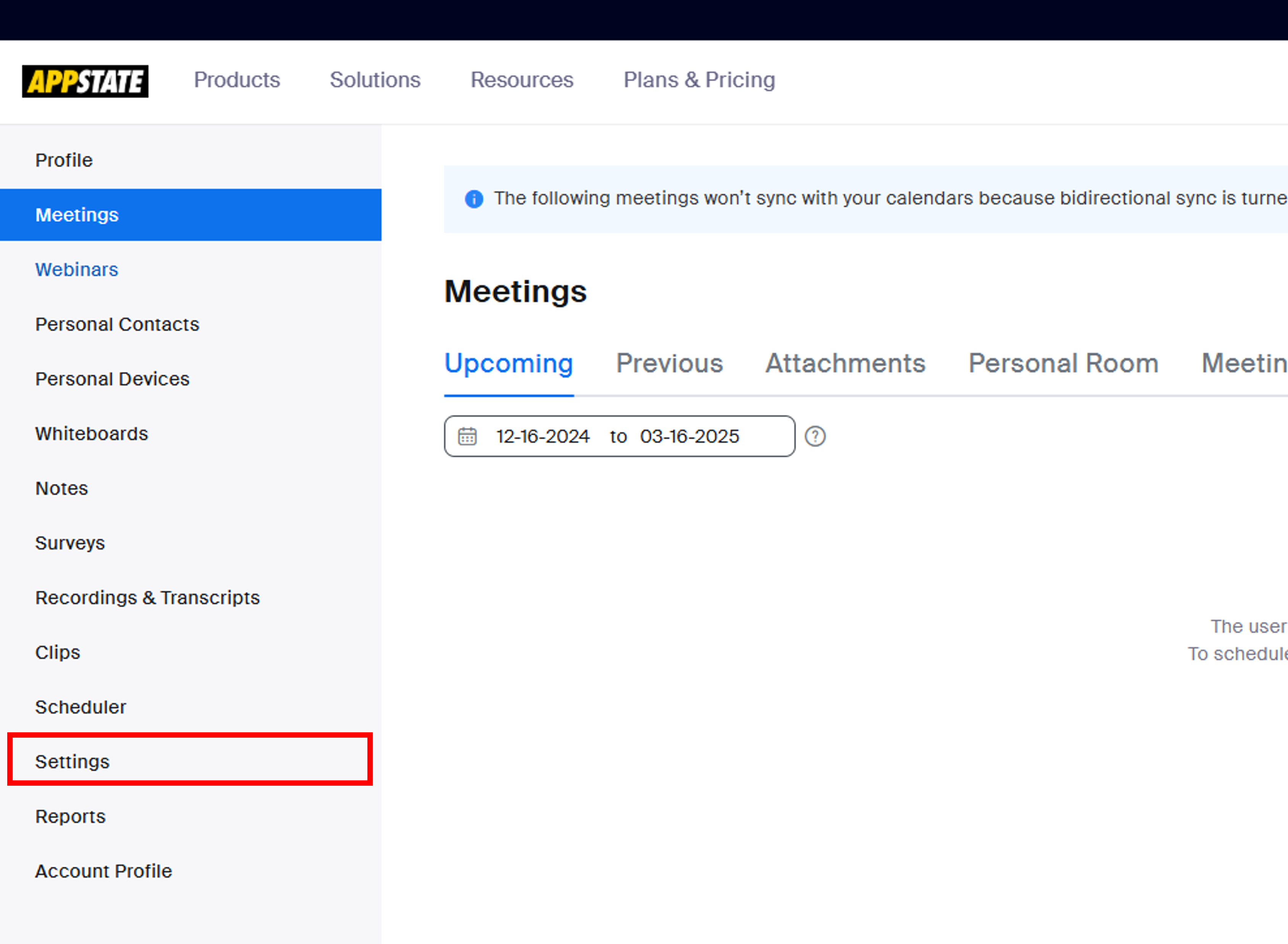 Click settings in the left sidebar. 