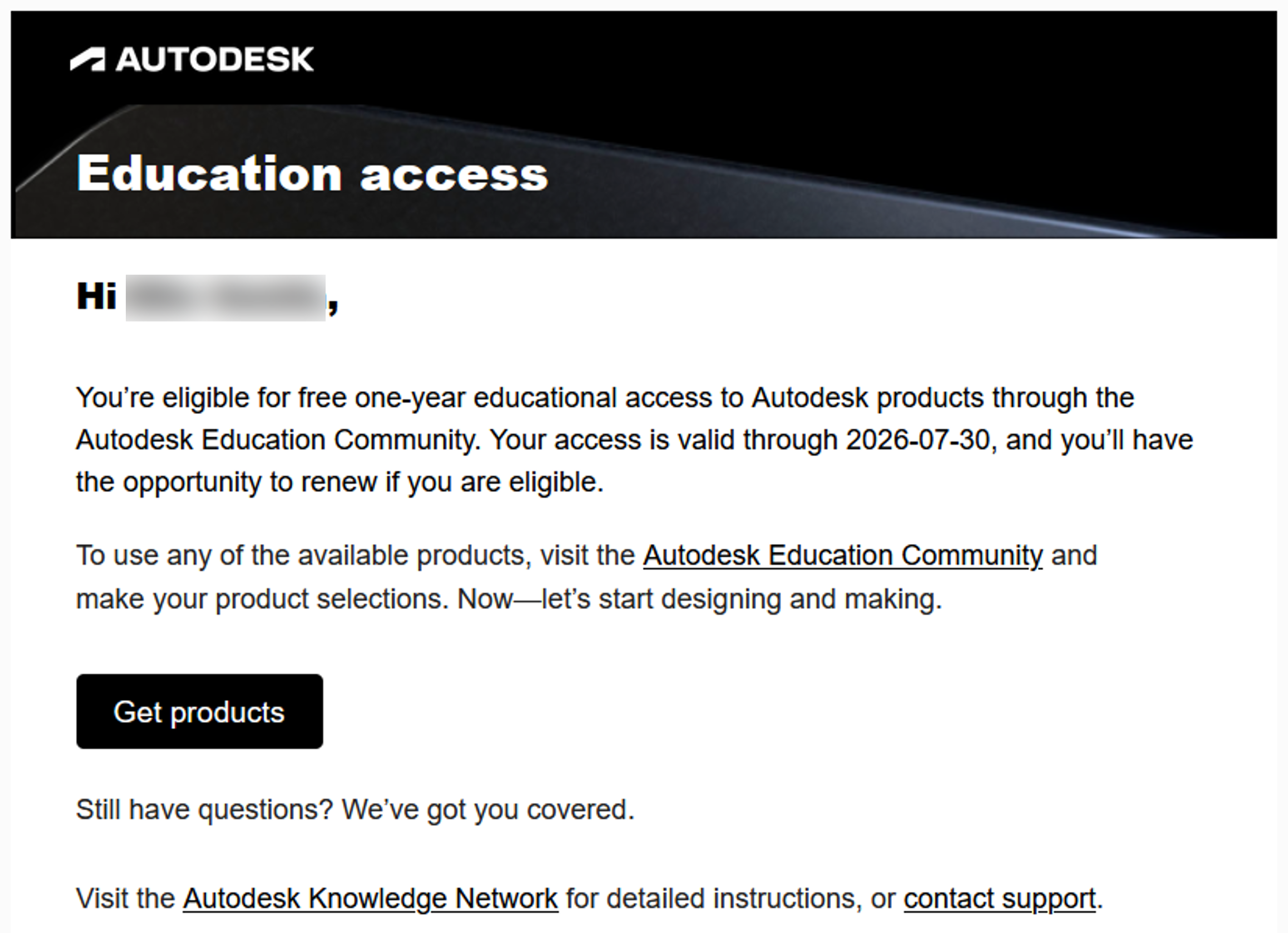 You'll receive an email with a confirmation.