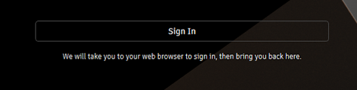 Click signin to open the web browser.