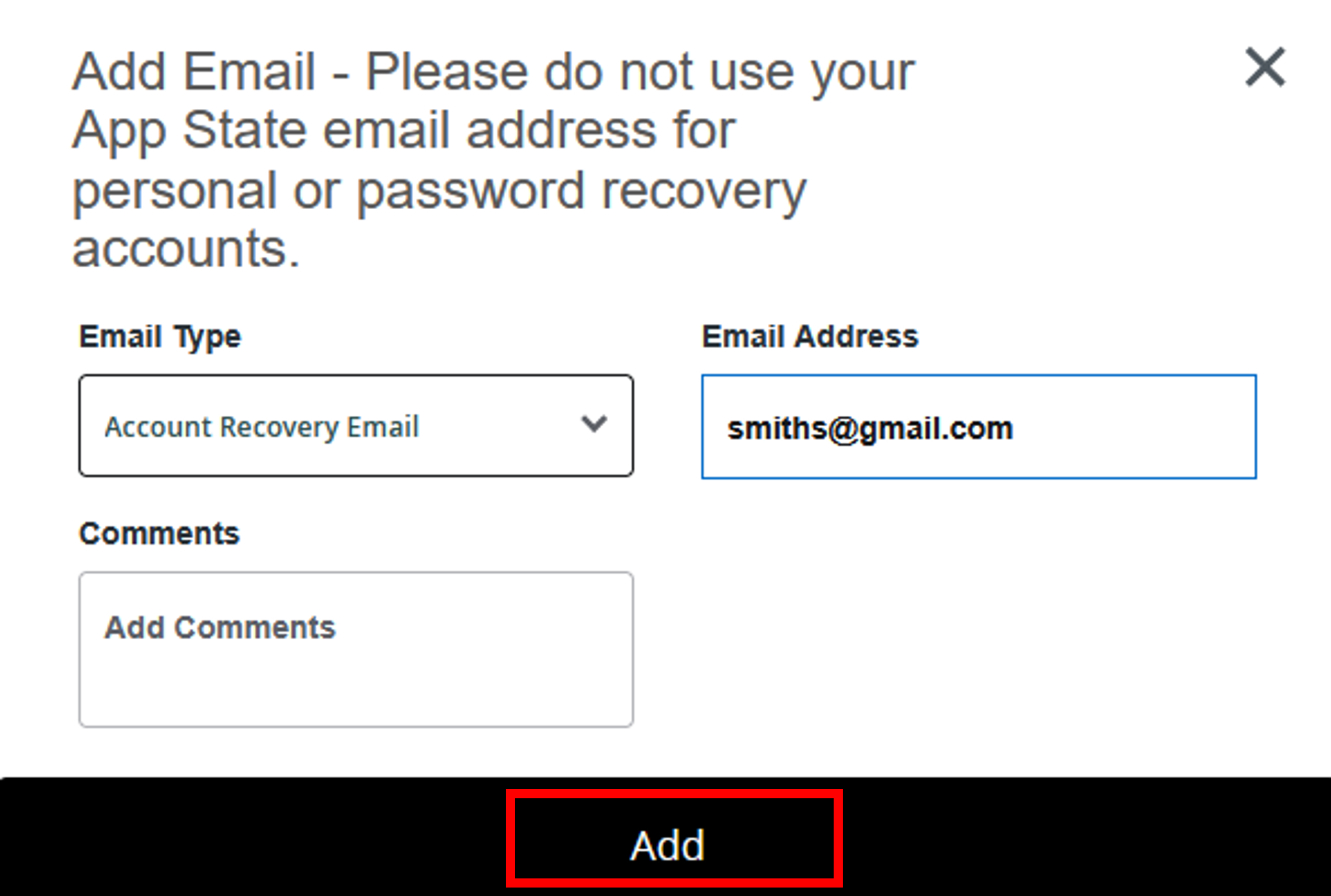 Enter your email address.