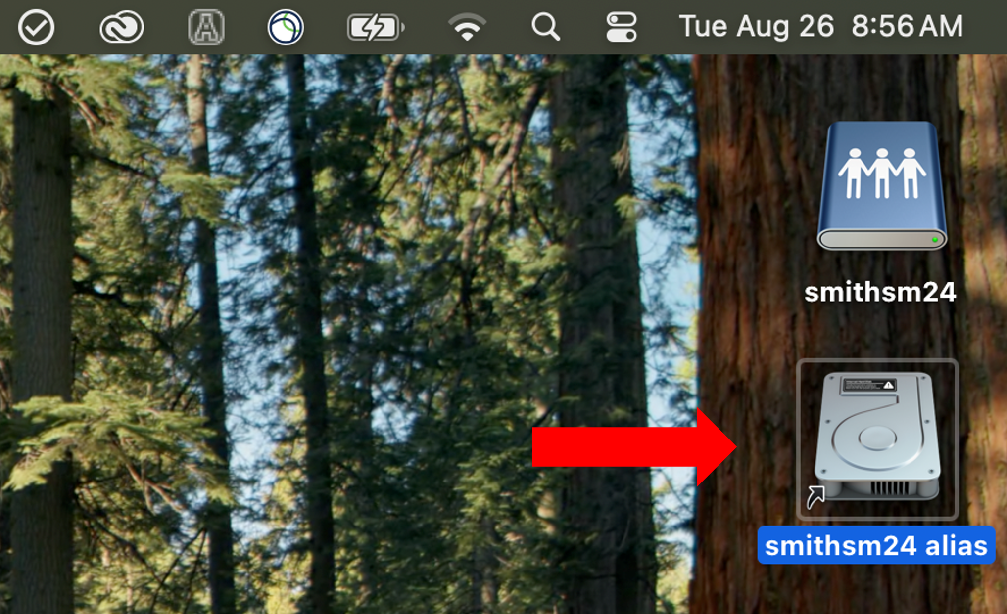 uStor share mounted on your desktop.