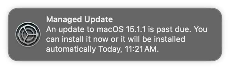 Managed Update past deadline notification.
